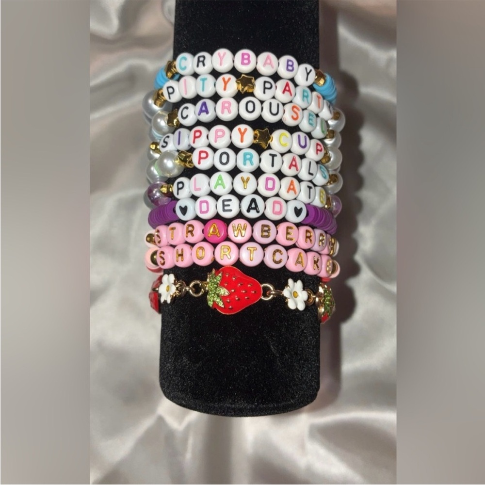 Set of 10 handcrafted Melanie Martinez inspired beaded bracelets